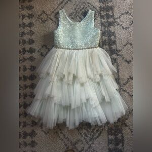 American Princess Mint Green Floral Tulle Dress